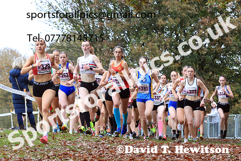 Womens Under-17s 2024 National Cross Country Relays, Berry Hill Park, Mansfield.   Photo: David T. Hewitson/Sports for All Pics